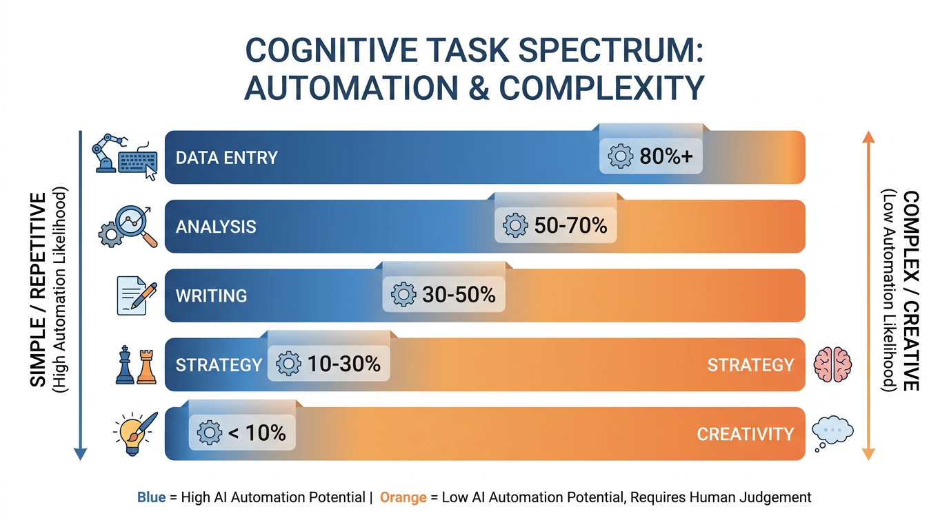 Spectrum of cognitive tasks and AI automation likelihood