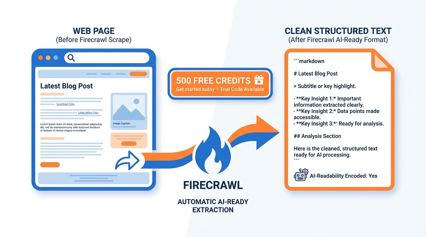 Firecrawl converts web pages into clean text an AI can read