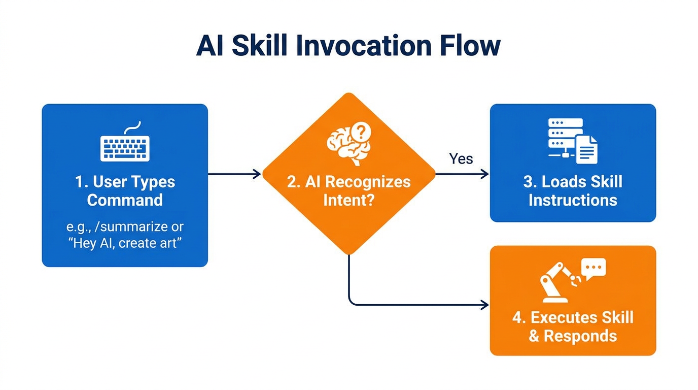 Invoking an AI skill with a trigger phrase