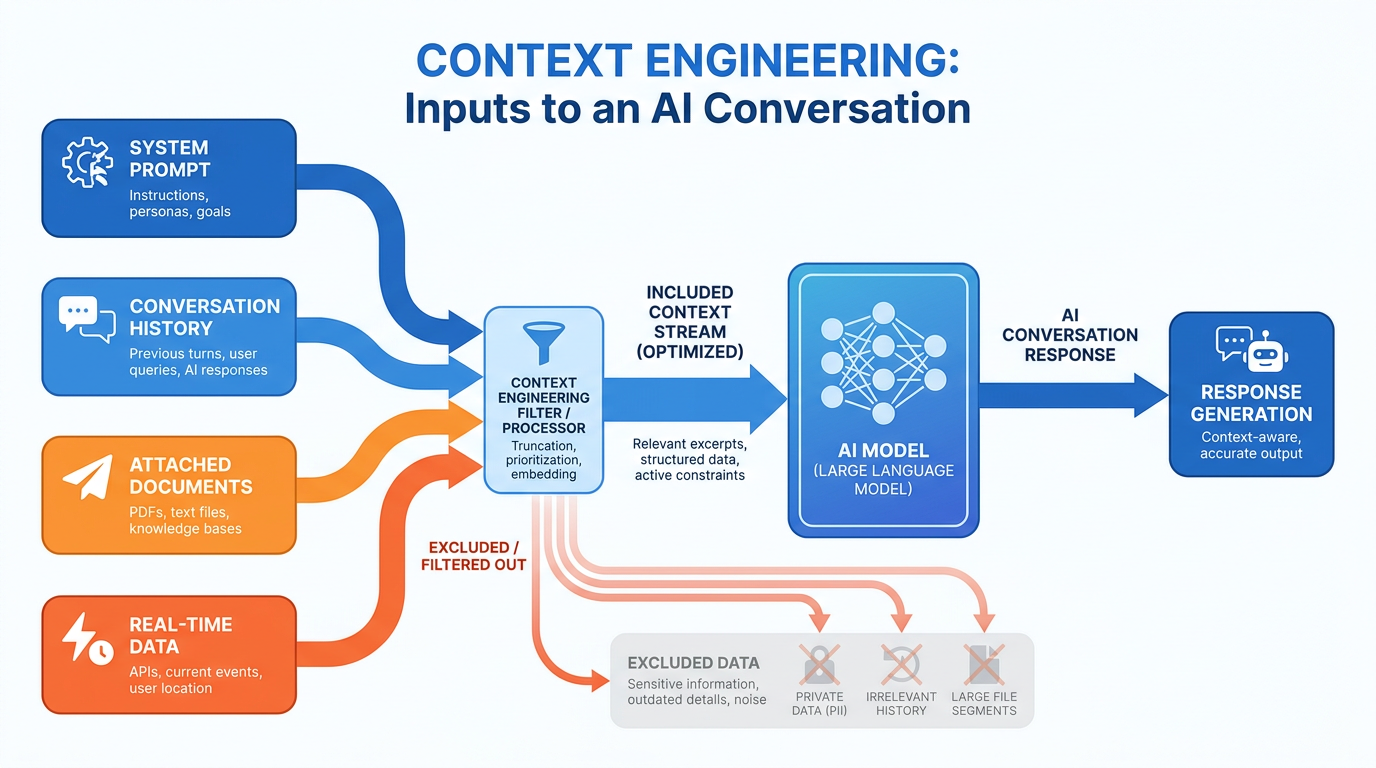 Context engineering — managing what information flows into an AI conversation