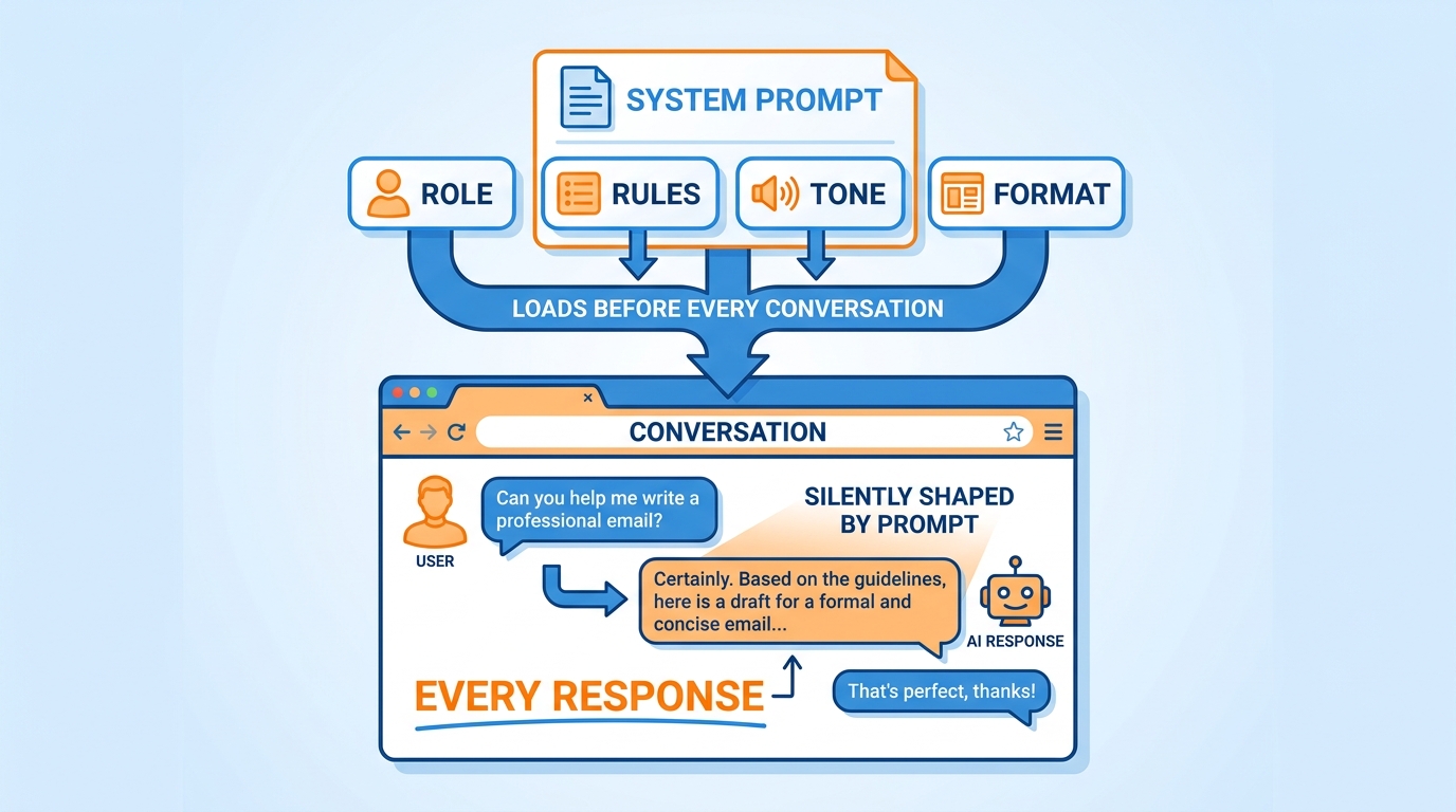 System prompt loading silently before every conversation — shaping all responses
